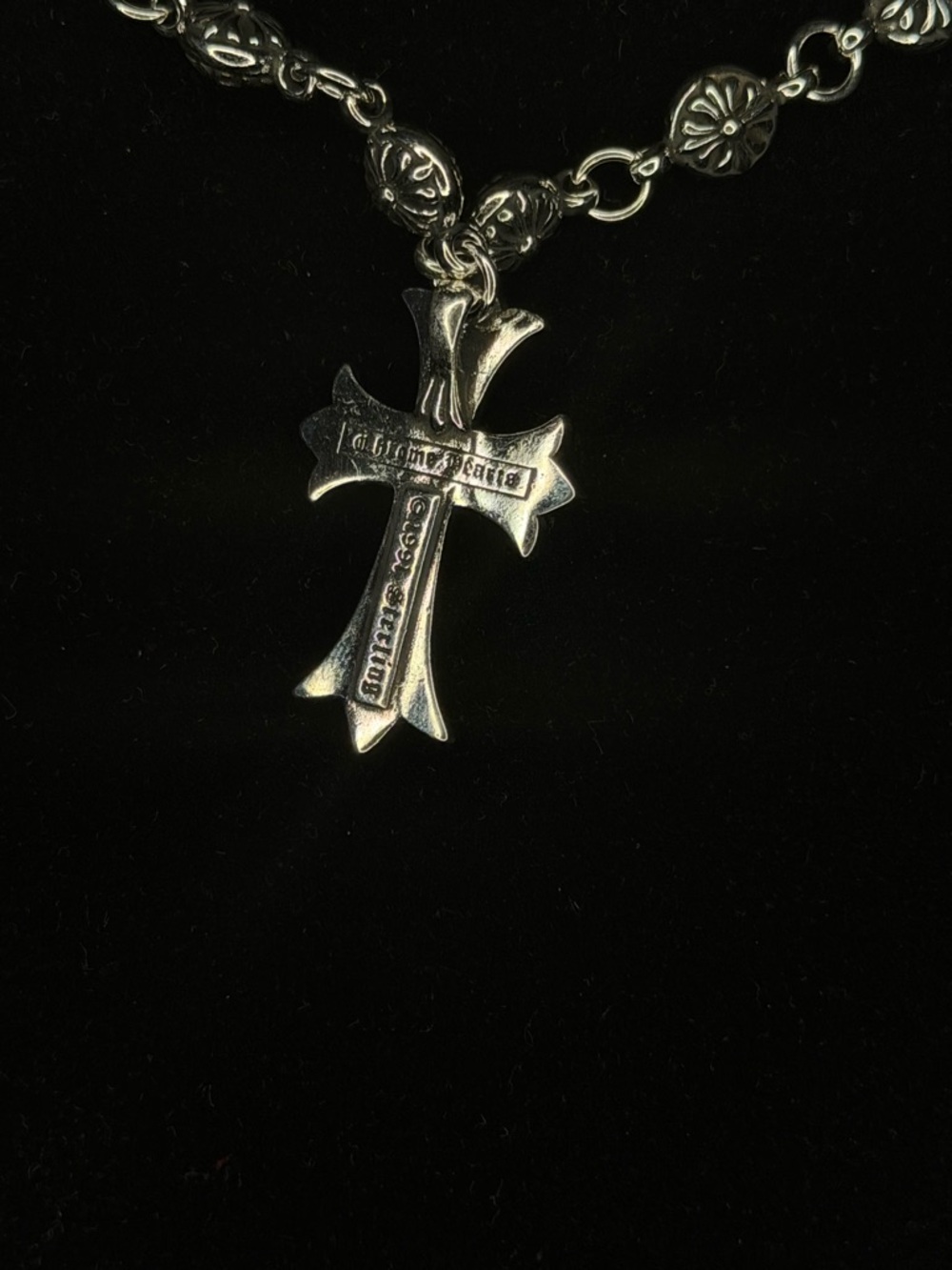 Chrome Hearts Floral Cross Motif Detailed Chain Unisex Necklace - Picture 3 of 6